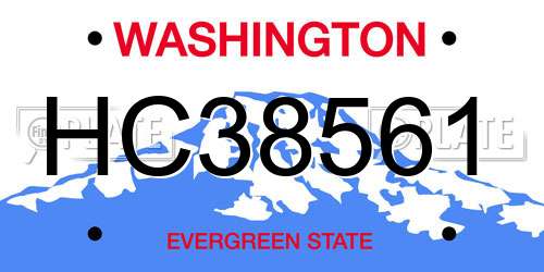 HC38561 Washington License Plate
