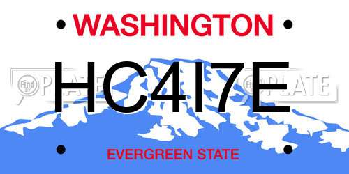 HC4I7E Washington License Plate