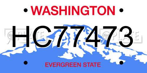 HC77473 Washington License Plate