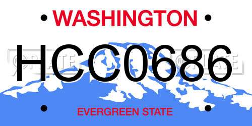 HCC0686 Washington License Plate