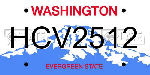 HCV2512 Washington License Plate