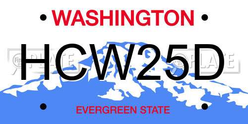 HCW25D Washington License Plate
