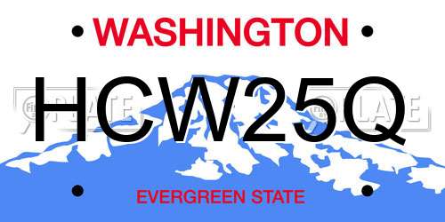 HCW25Q Washington License Plate