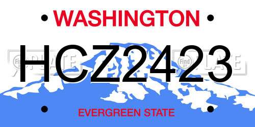 HCZ2423 Washington License Plate