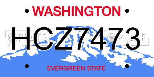 HCZ7473 Washington License Plate