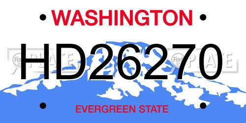 HD26270 Washington License Plate