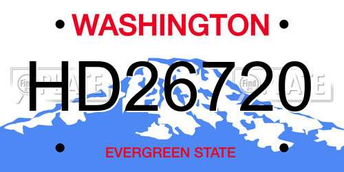 HD26720 Washington License Plate