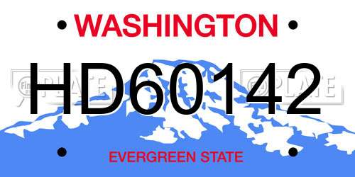 HD60142 Washington License Plate