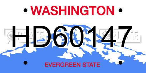 HD60147 Washington License Plate