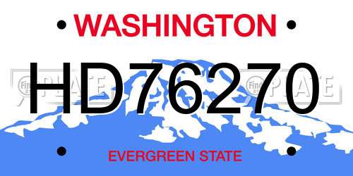 HD76270 Washington License Plate
