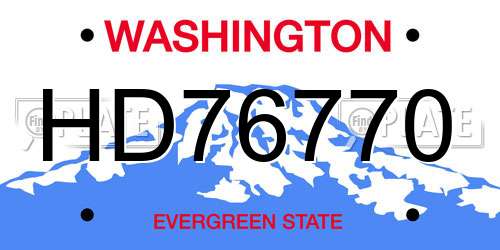 HD76770 Washington License Plate
