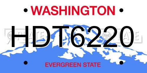 HDT6220 Washington License Plate