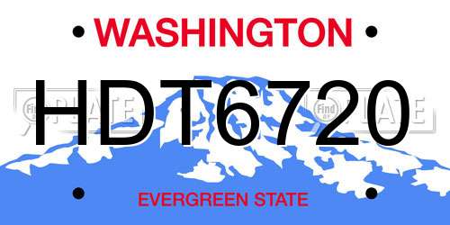 HDT6720 Washington License Plate