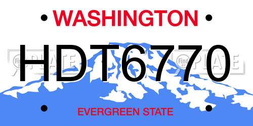 HDT6770 Washington License Plate