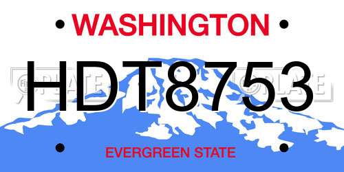 HDT8753 Washington License Plate