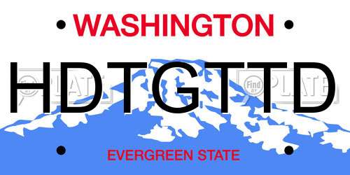 HDTGTTD Washington License Plate