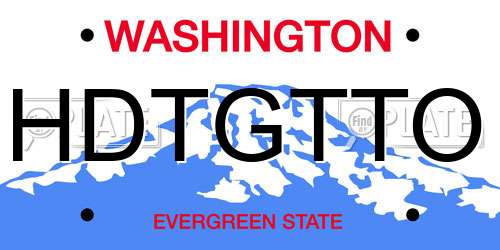 HDTGTTO Washington License Plate