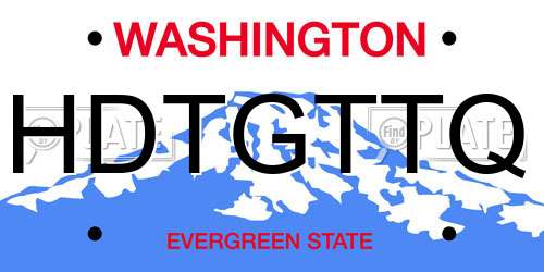 HDTGTTQ Washington License Plate