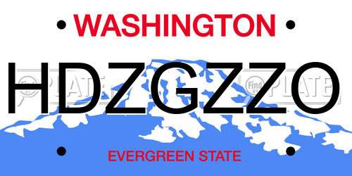 HDZGZZO Washington License Plate