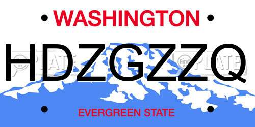 HDZGZZQ Washington License Plate