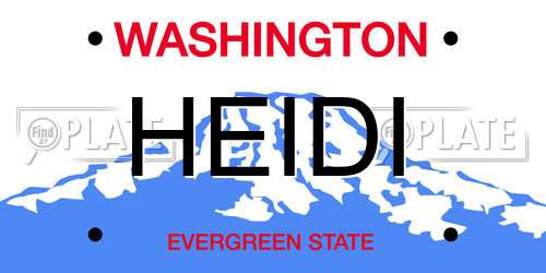 HEIDI Washington License Plate