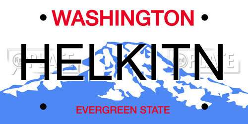 HELKITN Washington License Plate