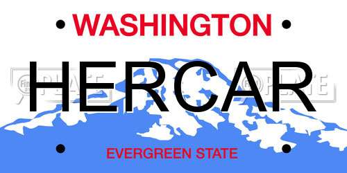 HERCAR Washington License Plate