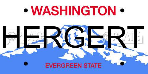 HERGERT Washington License Plate