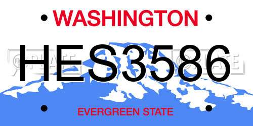 HES3586 Washington License Plate