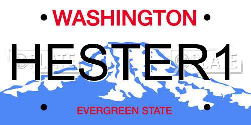 HESTER1 Washington License Plate