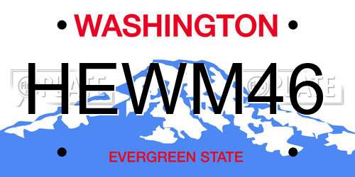 HEWM46 Washington License Plate