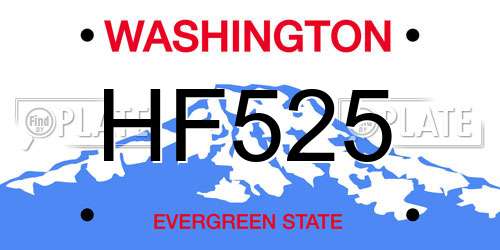 HF525 Washington License Plate