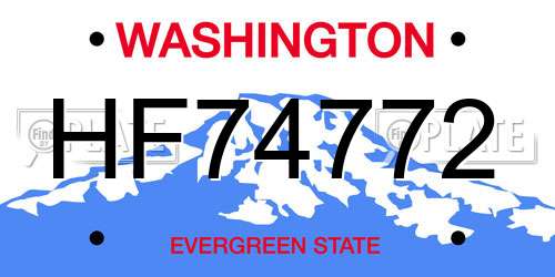 HF74772 Washington License Plate