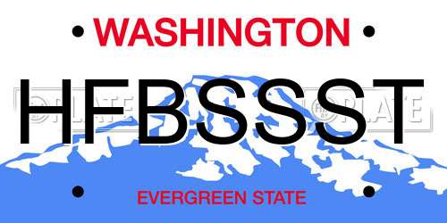 HFBSSST Washington License Plate
