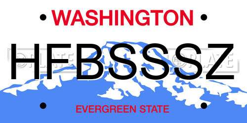 HFBSSSZ Washington License Plate