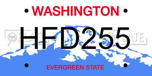 HFD255 Washington License Plate