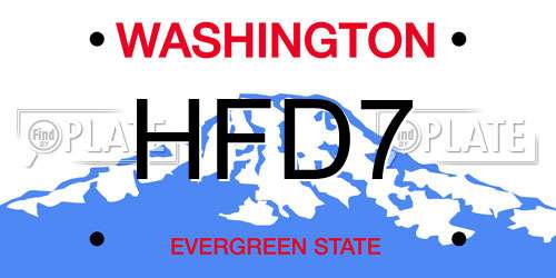 HFD7 Washington License Plate