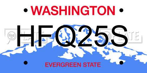 HFQ25S Washington License Plate