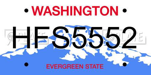 HFS5552 Washington License Plate