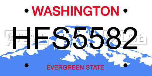 HFS5582 Washington License Plate
