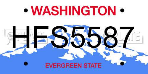 HFS5587 Washington License Plate