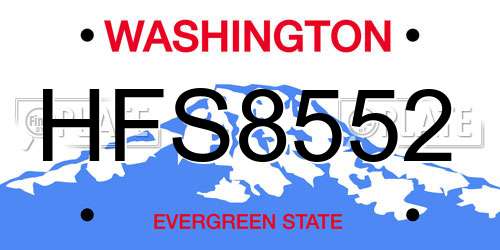 HFS8552 Washington License Plate