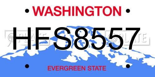 HFS8557 Washington License Plate