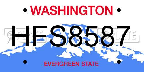 HFS8587 Washington License Plate