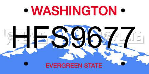 HFS9677 Washington License Plate