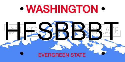 HFSBBBT Washington License Plate