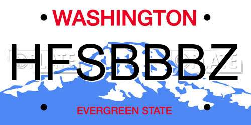 HFSBBBZ Washington License Plate
