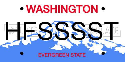 HFSSSST Washington License Plate