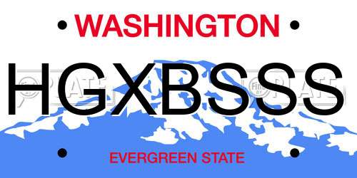 HGXBSSS Washington License Plate