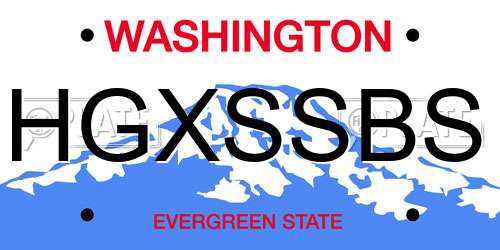 HGXSSBS Washington License Plate